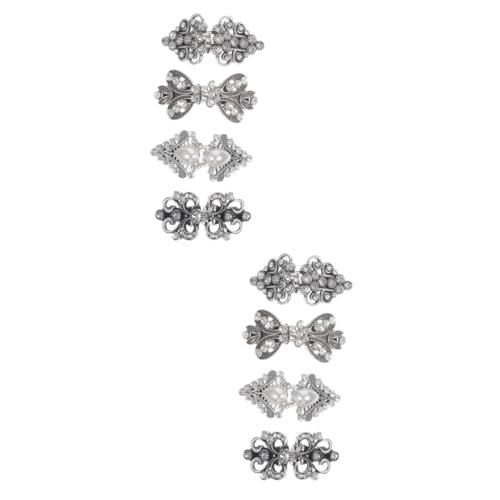 VALICLUD 2 Juegos Clip De Jersey De Diamantes De Imitación Corchete Broches Capa Clip De Corbata Clip De Rebeca Clips De Cuello Chal Patas Vestir Alfiler Silver Aleación 4 Uds * 2
