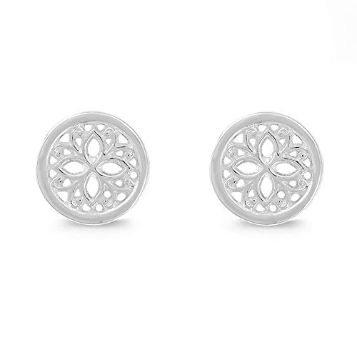 Boma Jewelry Sterling Silver Lotus Flower Stud Earrings