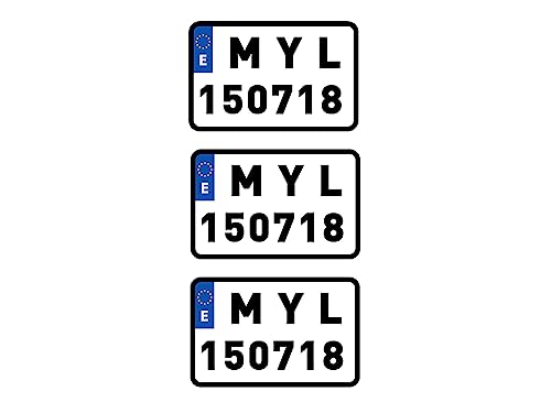 Oedim Pack de 3 Matriculas Coche Decorativas Personalizadas, 33,2x21,2cm, Divertida y Original, Fabricada en PVC