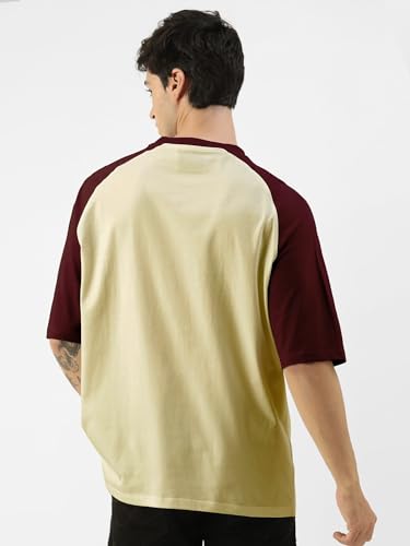 Image of Maniac||Mens||Printed||Round Neck||Raglan||Half Sleeve||Cotton||Oversized||Tshirt