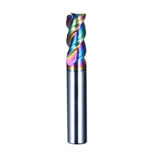 Image of XJL DLC Coating End Mill for Aluminum Carbide End Mills Set Square Nose 3 Flutes Milling Cutter for 6061 Aluminum Alloy
