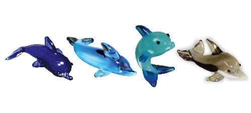 Looking Glass Dolphins Miniature Collectible, Pack of 4