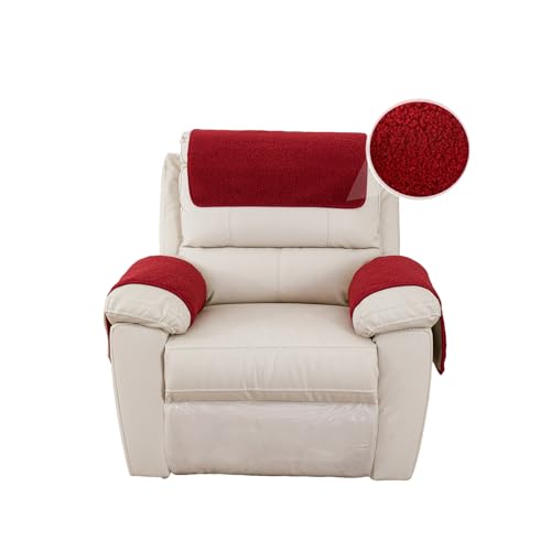 GYHH Sofa Armchair Covers for Arms, Nonslip Sofa Headrest Cover Sherpa Arm Covers with Pockets for Recliner Chair Armchair Slipcovers Furniture Protector