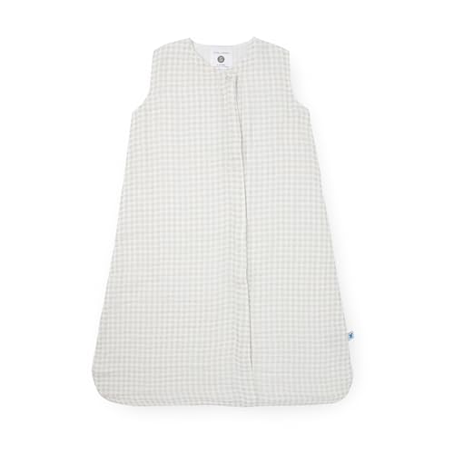 Image of Little Unicorn 12-18 Month Premium Muslin Sleep Sack 1.1 TOG | Soft & Breathable Muslin Cotton for safer sleep | 2 way zipper (Tan Gingham)