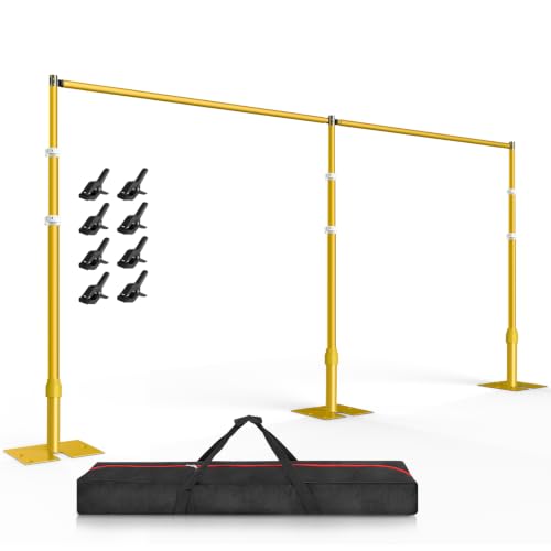 Image of EMART Backdrop Stand Heavy Duty 12x20Ft Adjustable Pipe and Drape Kit-Gold