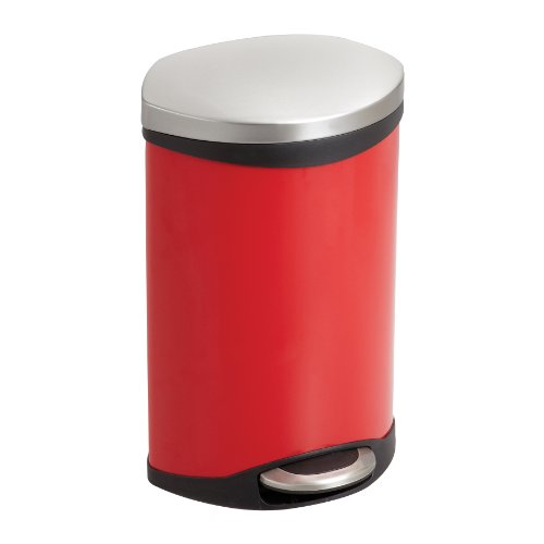 Caneca de basura Safco Ellipse con pedal 3 galones roja miniatura 2
