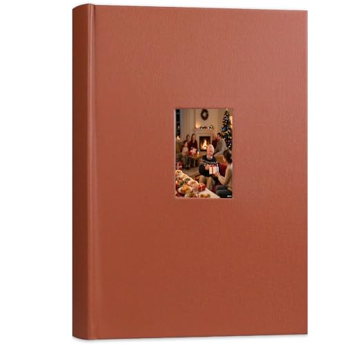 Ruibytree Album photos 15x10 cm pour 450 photos avec espace pour écrire, couverture en cuir avec fenêtre avant, album photo pour mariages, enfants, voyages,...