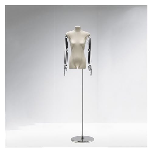 EKBBBYE Female Mannequin Torso Body, Detachable Arms Body Model Mannequin Display Stand, Plating Processes Dummy Mannequin Modle,White,A