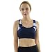 Private Island Hawaii Women UV Rash Guard Shoulder Signiture Short Top Sun Protection Swimming Suit Navy with Blue White Medium