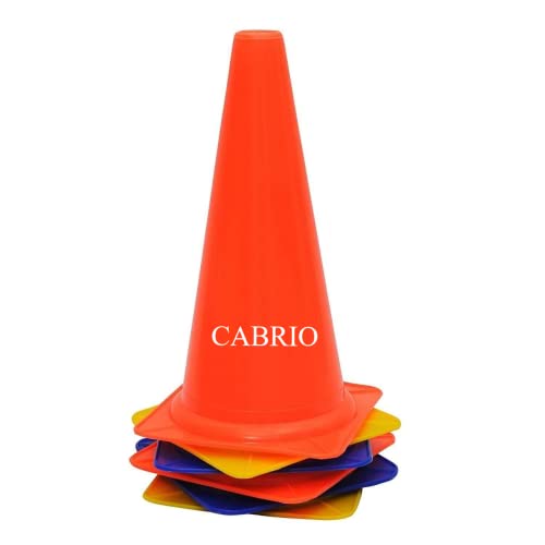 Image of CABRIO 6 inch Plastic Cone Marker Set for Field Marking Equipment Football Training Saucer Cone Cricket Training Agility Cones (6)