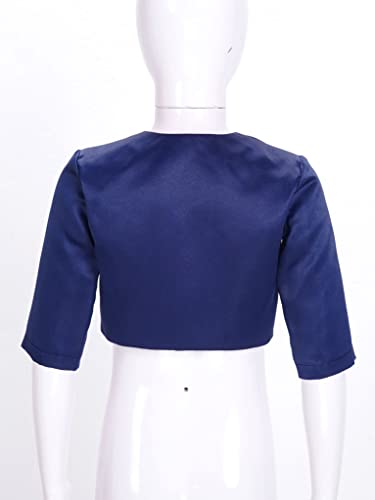 Sholeno Little Girls 3/4 Sleeve Satin Shawl Cardigan Open Front Elegant Party Shrug Wedding Party Cape4