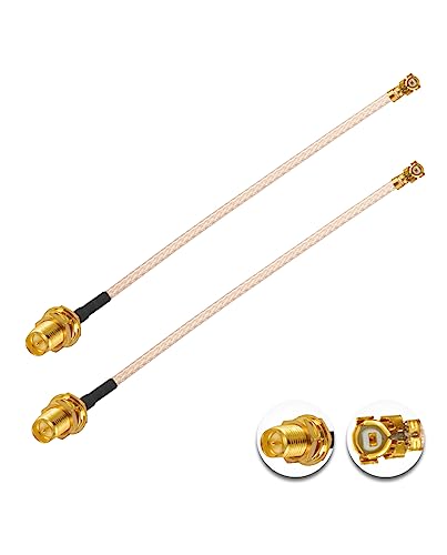 Vecys 2 Pièces U.F.L1 vers RP-SMA Femelle Câble Coaxial Faible Perte 4