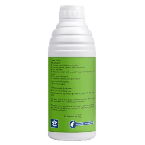 Image of Utkarsh Stress Free - Humic acid, Fulvic acid & Amino Acid Seaweed Extract based Biostimulant, Stimulates Flowering & Fruit Setting, Promotes Vigorous Root & Shoot Growth | 1 Liter; Pack of 1