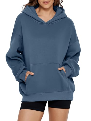 Glamaker Women's Oversized Essentials Hoodies Fleece Sweatshirts Fall Long Sleeve Sweater Pullover Hoodie With Pocket - Image 3
