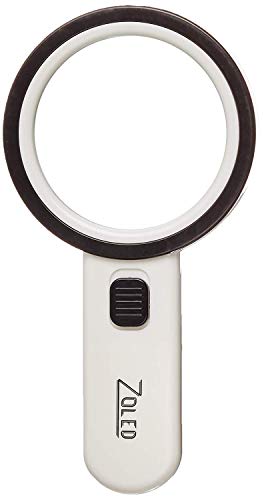 ZOLED Magnifying Glass with Light 10X, Glass Lens, Lighted Magnifier Handheld, with Gift Box for Reading, Seniors or Macular Degeneration