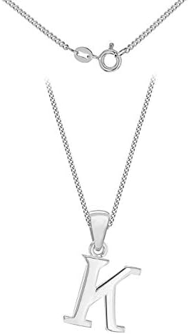 Tuscany Silver Women's Sterling Silver Initial Pendant on Curb Chain of Length 46 cm/18 Inch