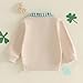 Toddler Boys St Patricks Day Clothes Long Sleeve Tractor Clover Embroidery Sweatshirt Plaid Collared Zipper Shirt (Ivory, 12-18 Months)
