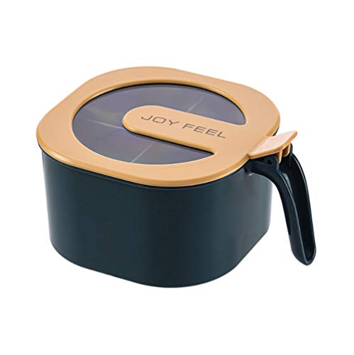 AKOAK 1 Pack Spice Box Spice Rack with Lid Plastic Salt Box Pepper Jar 4 Compartments Closed Storage Box Practical Spice Storage Container Home Kitchen Spice Storage Box