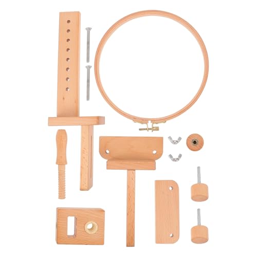 Cadre à broder en bois Amosfun réglable avec kit de 20 tambours artisanaux