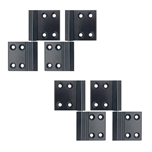 4 x Bisagras Puertas de Madera, Bisagras (0-180° Estable), 98 x 48 mm Negro Bisagra, Barra de Amortiguación Bisagras de Acero, Espesor 2,4 mm, Par Que Soporta 30 KG Cover