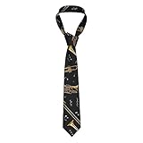 LAMAME Bedruckte Herren-Krawatte mit Musikinstrumenten, Seidenkrawatte für Party, Hochzeit, geschäftliche Anlässe, Musikinstrumente, One size