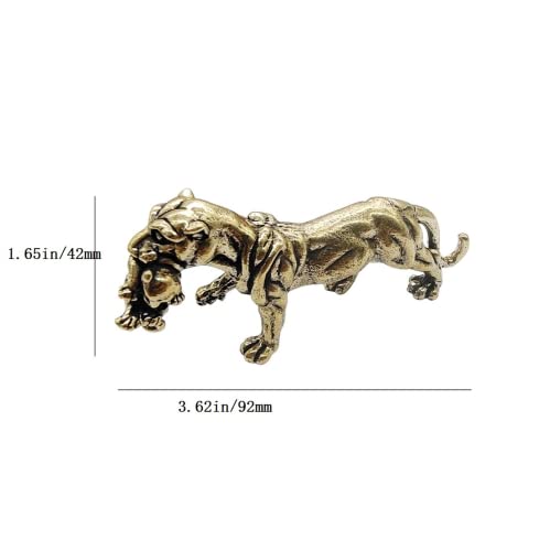 Figurines miniatures de tigre en laiton pour ornement de bureau et collection - 6