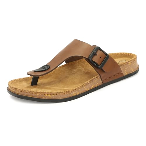 Image of Leatherful Men's premium leather slipper | Genuine Leather upper | Suede Leather Insole | PU sole | Stylish flip flop for men |