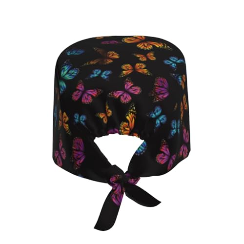 Image of Working Cap Scrub Cap with Sweatband Adjustable Unisex Women Tie Back Hat Nurse Surgical Caps