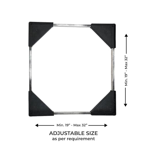 Image of PM 24 Wheel 500 kg Load C0apacity Adjustable Size Front /Top Load Washing Machine Stand /Trolley Dishwasher, Refrigerator Fridge Stand /Trolley, Washing Machine 7 kg. (Stainless Steel)