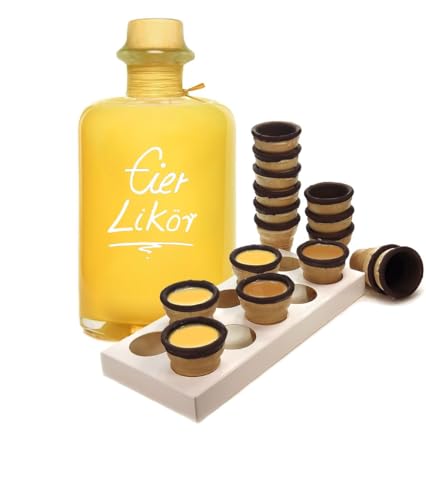 Eierlikör 0,5L mit Waffelbechern & Becherhalter Sehr sämig & süffig 20% Vol.