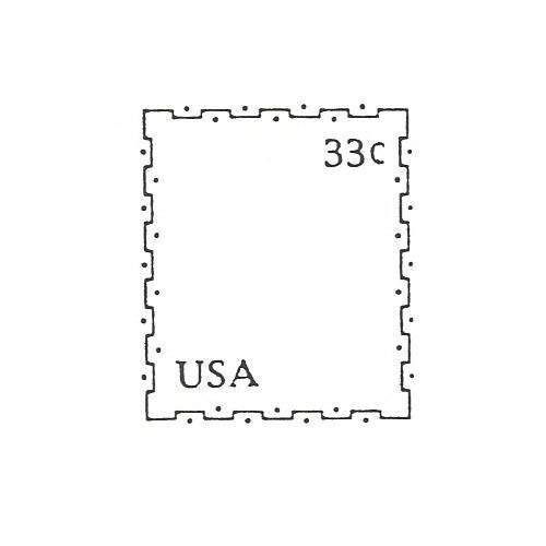 Rubber Stamp Frame 21, USA 33 Cents Handmade Products