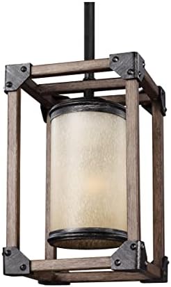 Sea Gull Lighting 6113301-846 Dunning One-Light Mini-Pendant with Creme Parchment Glass Shade, Stardust Finish