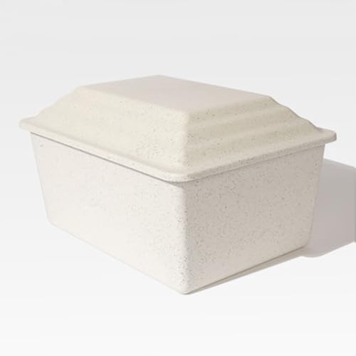 GetUrns Urn Vault for Burial Durable Cremation Urn Container for Ground Burial | Weather-Resistant ABS Plastic | Secure Vault for Cemetery Use Made in USA (White Granite)