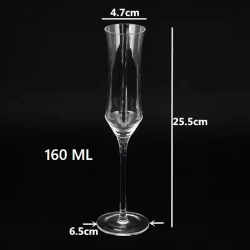 Image of Melbify Tube Champagne Flutes Glasses Gift Set | 160 ML | Set of 2 | |Elegant Gift Box| |Limited Edition | Red & White Wine & Champagne Glass | Ideal for Wedding,Couple,Anniversary Set
