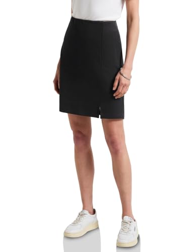 Jupe avec fente latérale Street One noire pour un look de bureau élégant