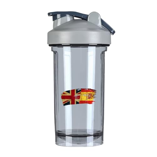 Spain America Flag 18 Ounce Shaker Cup,Fashion Theme Pattern Shaker Bottle Leak-proof Workout Shake Bottles 500ML/18 oz Perfect for Pre Workout