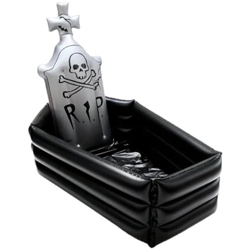 Halloween Cooler PVC Inflatable Ice Serving Bar with Anti-Leakage Nozzle Floating Blow up Cooler for Parties Yard BBQ Picnic Pool