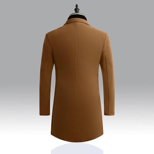 Maiyifu-GJ Men's Wool Blend Trench Coats Mid-Length Notched Collar Slim Overcoat Casual Business Single Breasted Long Jackets2