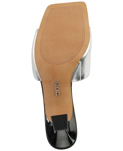 Image of DKNY Women's Keke Square Toe Heeeld Sandal Mule With Logo | Party Sandals