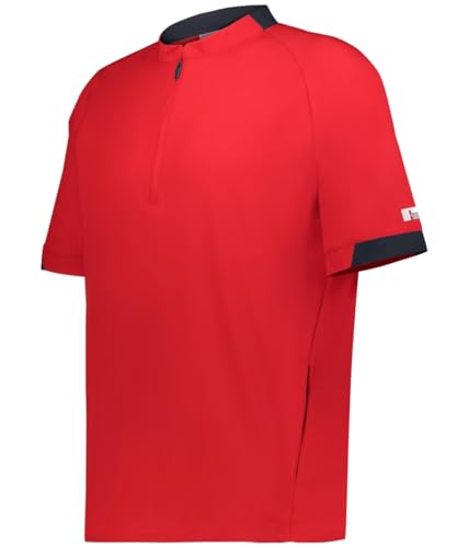RUSSELL R21DSM.AAE.XL Legend Short Sleeve Pullover True Red & Stealth - Extra Large