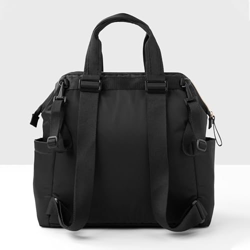 Image of Skip Hop Diaper Bag Backpack: Mainframe Large Capacity Wide Open Structure with Changing Pad & Stroller Attachement, Black with Gold Trim, 14.25x6.25x14.75 Inch (Pack of 3)