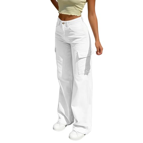 Pantalon cargo femme taille haute et jogging baggy stretch à poches