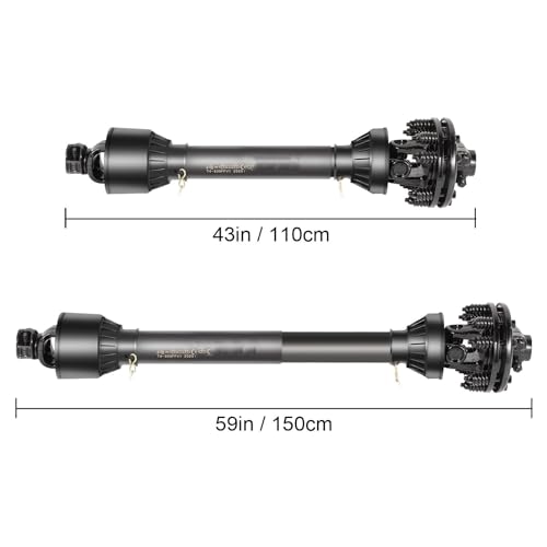 PTO Shaft PTO Drive Shaft 1-3/8\" 6 Spline Endw/Slip Clutch T4 43\"-59\", Replacement for VEVOR OEM