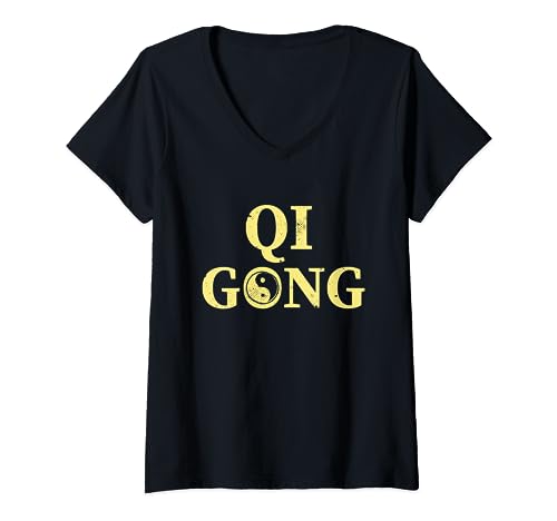 Qigong Yin And Yang | Chinese Exercises Meditation V-Neck T-Shirt