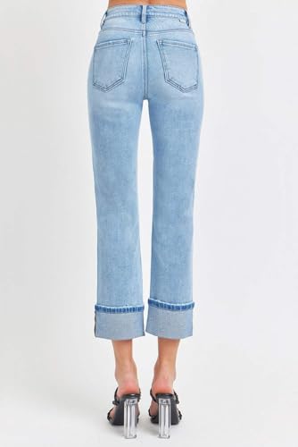 SALT TREE Risen Jeans - High Rise Cuffed Straight Jeans - RDP55803