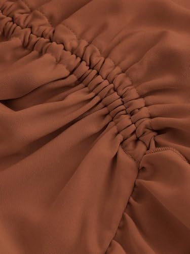 Women High Waist High-Low Hem Drawstring Ruffled Skirt Summer Skirt2