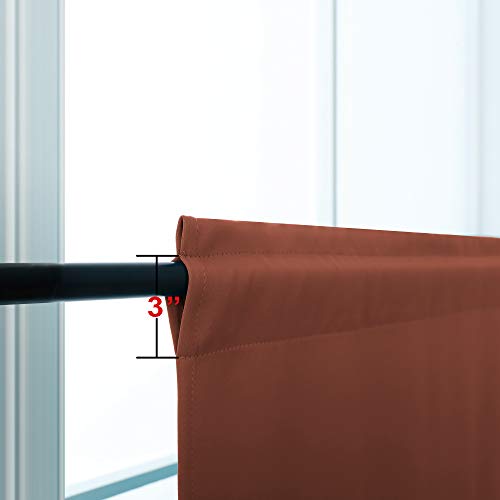Image of KOUFALL Terracotta Kitchen Curtains 24 Inch Length Rod Pocket Blackout Cafe Curtain Tiers Red Rust Boho Curtains for Room Decor