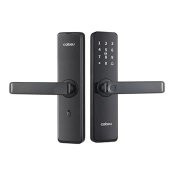 Fechadura Eletronica Inteligente Digital Biométrica WKZW-G5, Tuya APP, Para Portas 4-6.4cm, Preto