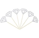 Silver Diamond Cupcake Toppers Bridal Shower Cake Decorations Glitter Party Supplies