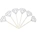 Silver Diamond Cupcake Toppers Bridal Shower Cake Decorations Glitter Party Supplies